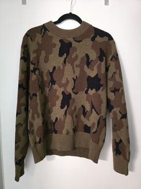 Camouflage Crewneck Sweater - Brown/Olive